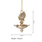 Brass Peacock Hanging Diya | 5-Wick | Antique Finish | Pack of 1