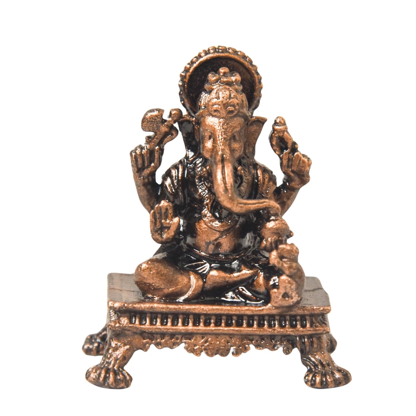 Copper Ganesha Idol, 1.6 Inc, 45g, Patina Antique Finish, 1 Pc
