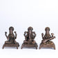Peeta Lakshmi Ganesha Saraswati Idol Set | 180 gm,5 inches Brass Finish LGS Murti Combo