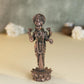 220 gm, 11 inches  Kamal Standing Lakshmi Idol | Antique Finish Metal Goddess Statue for Home Temple |