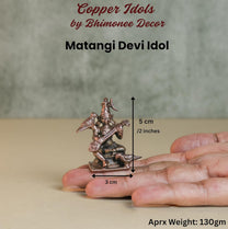 Matangi Devi Idol | 50 gm ,5 inches Murti | Antique Finish Metal God Statue for Home Temple |