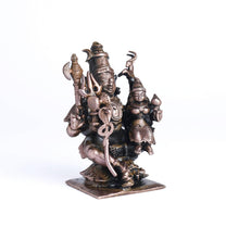 Shiva Parvati Idol | 300 gm ,8 inches Brass Finish Shiv Parivar Murti |  Vastu Decor & Spiritual Gift