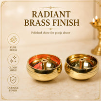 Pure Brass Kuber Pyali Diya, 1.25 Inches, 140 gm
