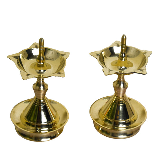 Pure Brass Udupi Special Diya | 5-Inch | Antique Brass Finish