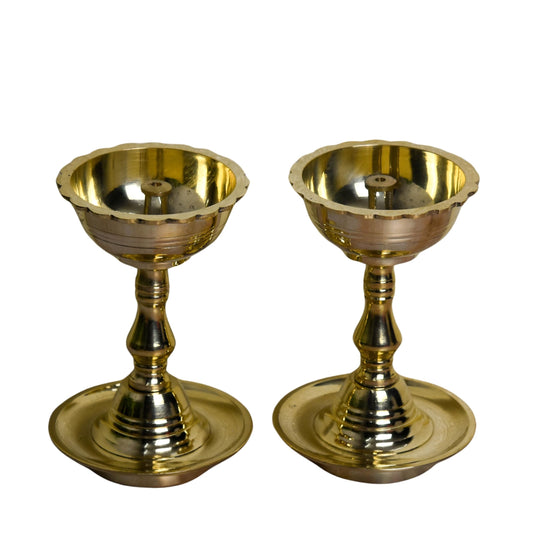 Brass Udupi Nanda Diya | Pack of 2 | 5 Inches | 510g