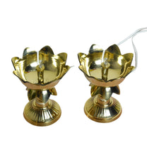 Pure Brass LED Bulb Light Kamal Design Electric Diya (3.25 Inches, 280g)