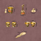 Brass Puja Set | 8 Pcs Traditional Pooja Kit with Diya, Bell, Kalash, Spoon, Bowls & Incense Holder