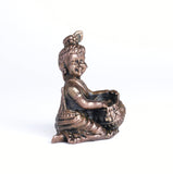 Bal Krishna Idol with Matki | 200 gm ,6.5 inches Krishna Murti | Antique Finish Metal God Statue for Home Temple