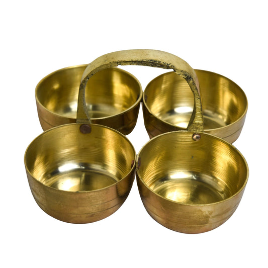 Brass Chowmukh Chopala Bowl Stand | 2 Inches, 100 gm