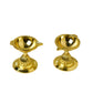 Pure Brass Kuber Diya Stand | Gold Polish Finish (2.25 inches, Pack of 1 Pair)