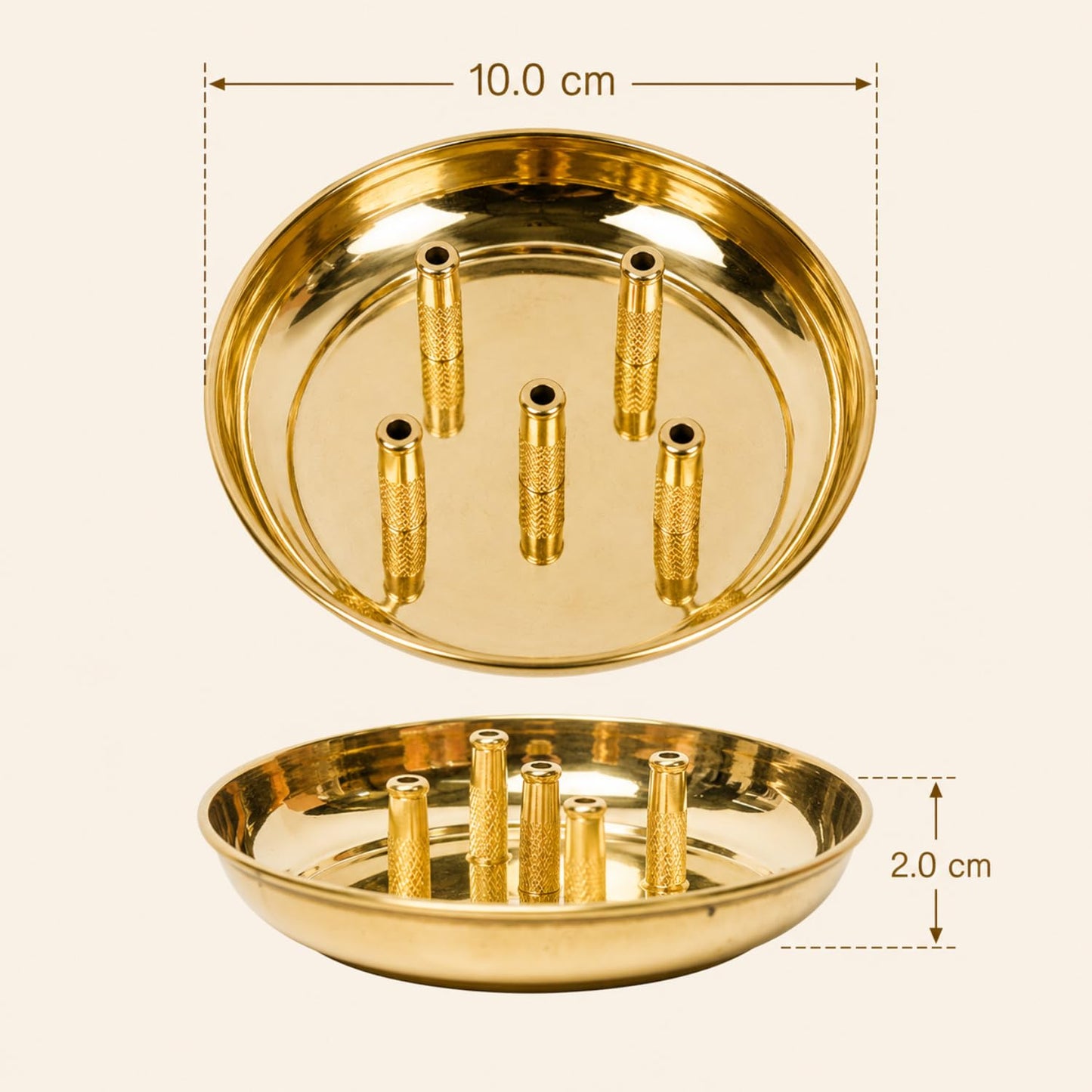 Pure Brass Agardan Plate, 0.8 inches, 70 gm