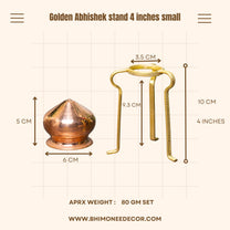 Golden Abhishek Stand – 4 Inch Small Brass Puja Stand