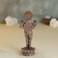 220 gm, 11 inches  Kamal Standing Lakshmi Idol | Antique Finish Metal Goddess Statue for Home Temple |