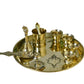 Brass Pooja Thali Set, 10-Inch Floral Design, 800 gm