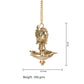 Brass Hanging Diya – Ethnic Peacock Design with 5 Oil Wicks (Medium, Pack of 1)