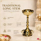 Pure Brass Plain Nanda Bowl Long Table Diya, 5.5 inches, Pack of 2 pcs (with Lavanga - 2pc)