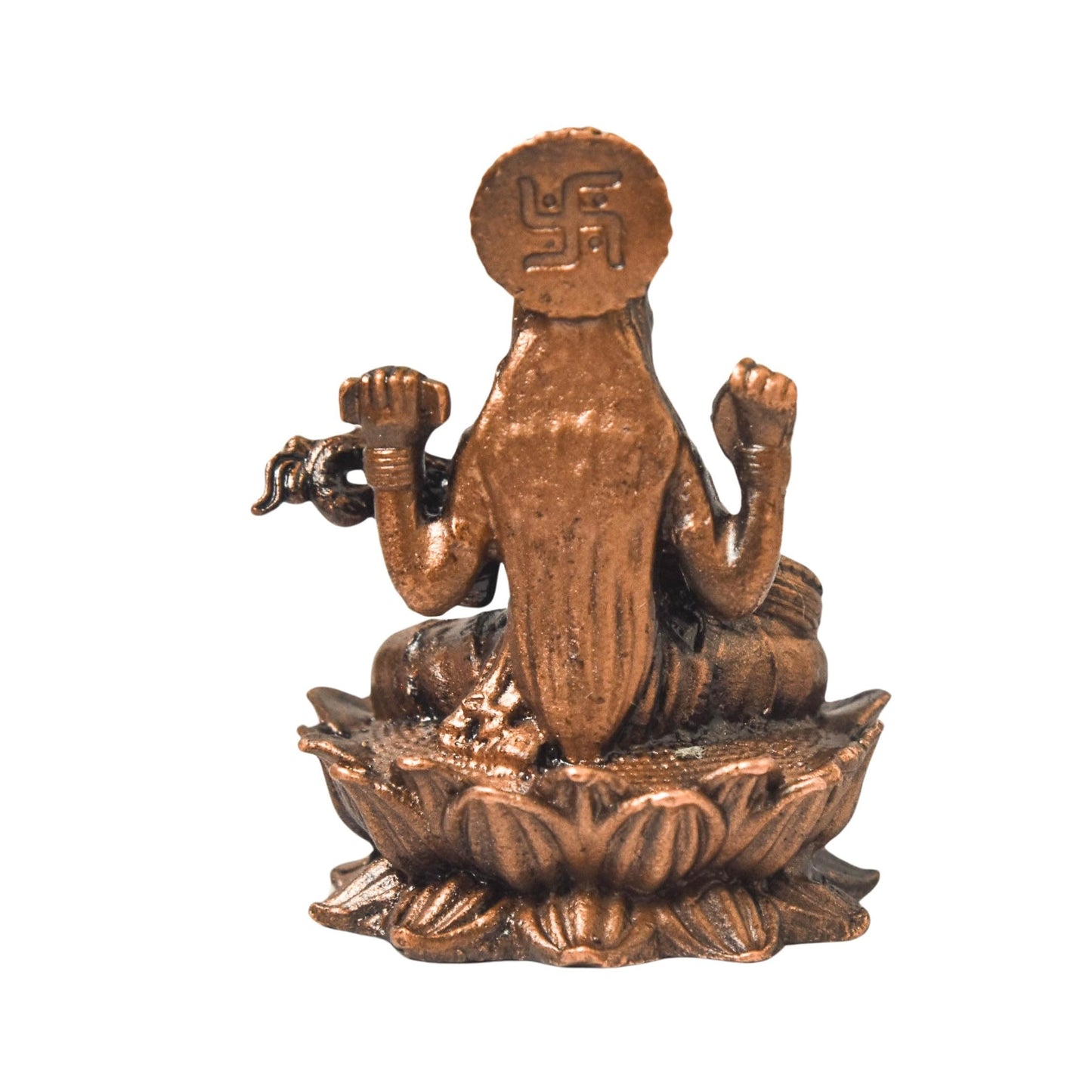 Copper Saraswati Idol with Patina Antique Finish, 1.7-Inch