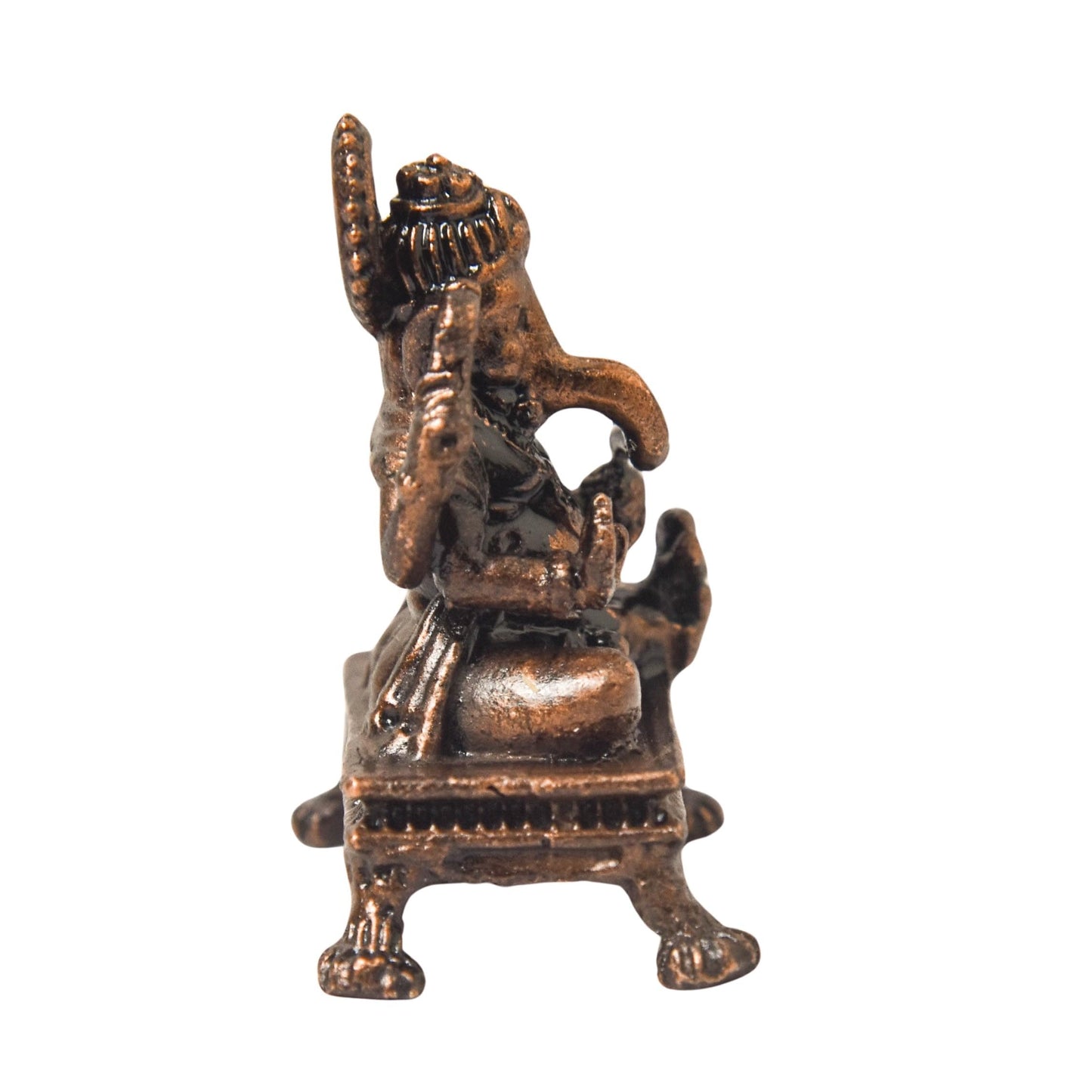 Copper Ganesha Idol, 1.6 Inc, 45g, Patina Antique Finish, 1 Pc