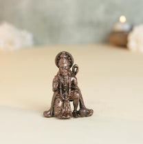 Ashirvad Hanuman Idol | 50 gm  ,5 inches Sitting Murti | Antique Finish Metal God Statue for Home Temple