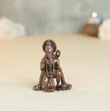 Ashirvad Hanuman Idol | 50 gm  ,5 inches Sitting Murti | Antique Finish Metal God Statue for Home Temple