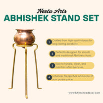 Golden Abhishek Stand – 6 Inch Large Brass Puja Stand