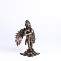 Garuda Idol | 150 gm, 8 inches  New Model | Antique Finish Metal God Statue for Home Temple | Standing Garuda Murti for Pooja Room, Vastu Decor & Spiritual Gift