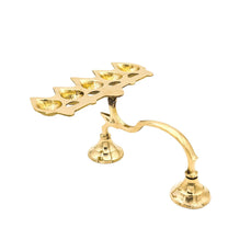 Big 5 Wicks JJ Aarthi Brass Oil Lamp | 18x10 cm, 330 gm Traditional Handcrafted Pooja Deepam for Mandir & Festivals | Decorative Spiritual Home & Temple Accessor