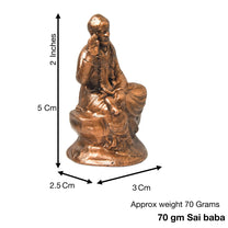 Copper SaiBaba Idol, 70 Grams ,2 inch, Pack of 1