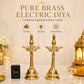 Pure Brass Electric Lighting Kerla Table Diya, 7 inches Big, 1 Pair