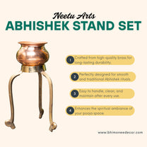 Swastik Abhishek Stand – 4 Inch Brass Puja Stand