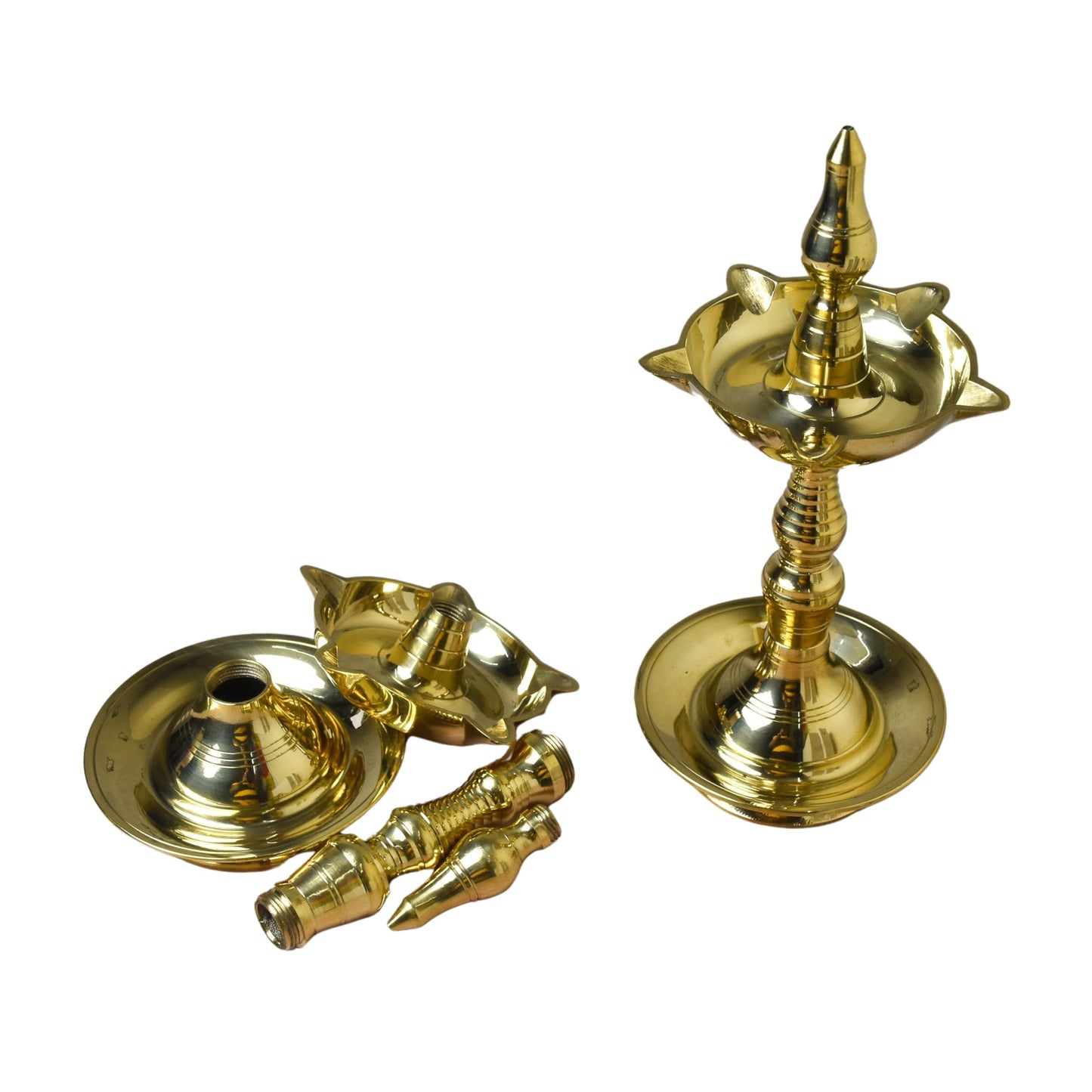 Pure Brass Udupi Kerala Fancy Diya | 10.25 Inches, Pack of 1 Pair