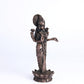 220 gm, 11 inches  Kamal Standing Lakshmi Idol | Antique Finish Metal Goddess Statue for Home Temple |
