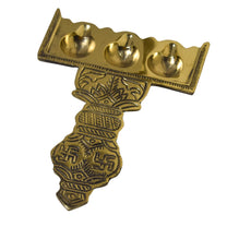 Pure Brass Flat Udupi Three Aarti | 225 Grams, Pack of 1