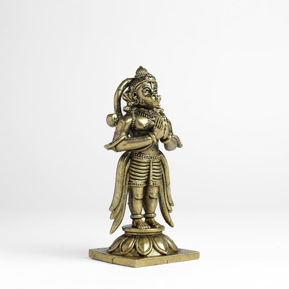 150 Gram Standing Hanuman Panchloha Idol | 3 Inches Height | Handmade Traditional Hindu Religious Statue