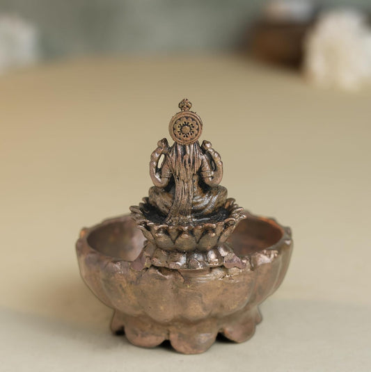 Lotus Lakshmi Urli | 130 gm,6.5 inches  Metal Decorative Bowl with Antique Finish for Home Temple