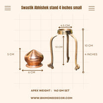 Swastik Abhishek Stand – 4 Inch Brass Puja Stand