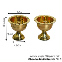 Brass Chanda Mukhi Nanda Jyot | 3 Inches (Pack of 1 Pair)