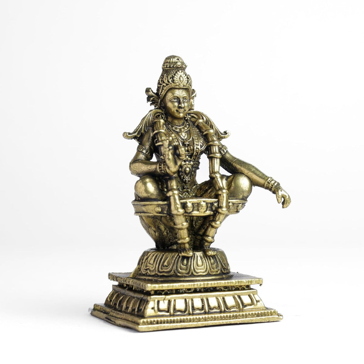 260 gm Ayyappa Panchloha Idol 8 cm Height | Solid Panchaloha God Statue for Home Pooja, Temple, Office & Gifting