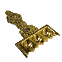 Pure Brass Flat Udupi Three Aarti | 225 Grams, Pack of 1
