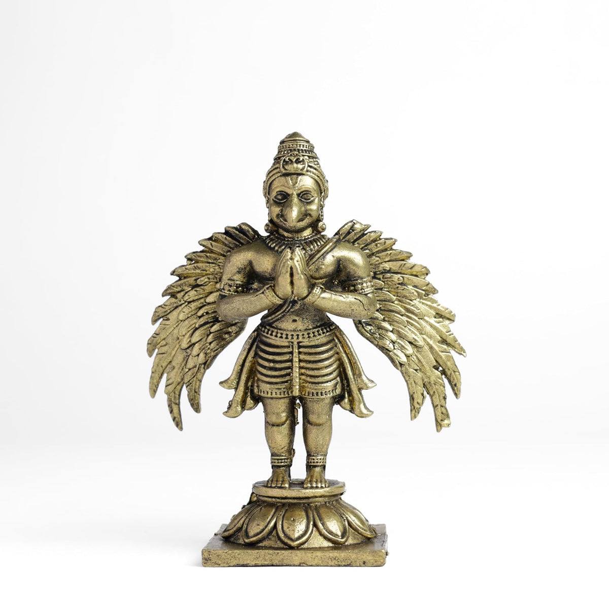 Standing Garuda Panchloha Idol | Size 8 × 3.5 × 3 cm | Approx 170 gm | Handcrafted Traditional Hindu Religious Statue