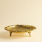 Brass Decorative Plate  | Floral Engraved Serving Plate for Diwali Pooja Gift Center Table | Handcrafted Metal