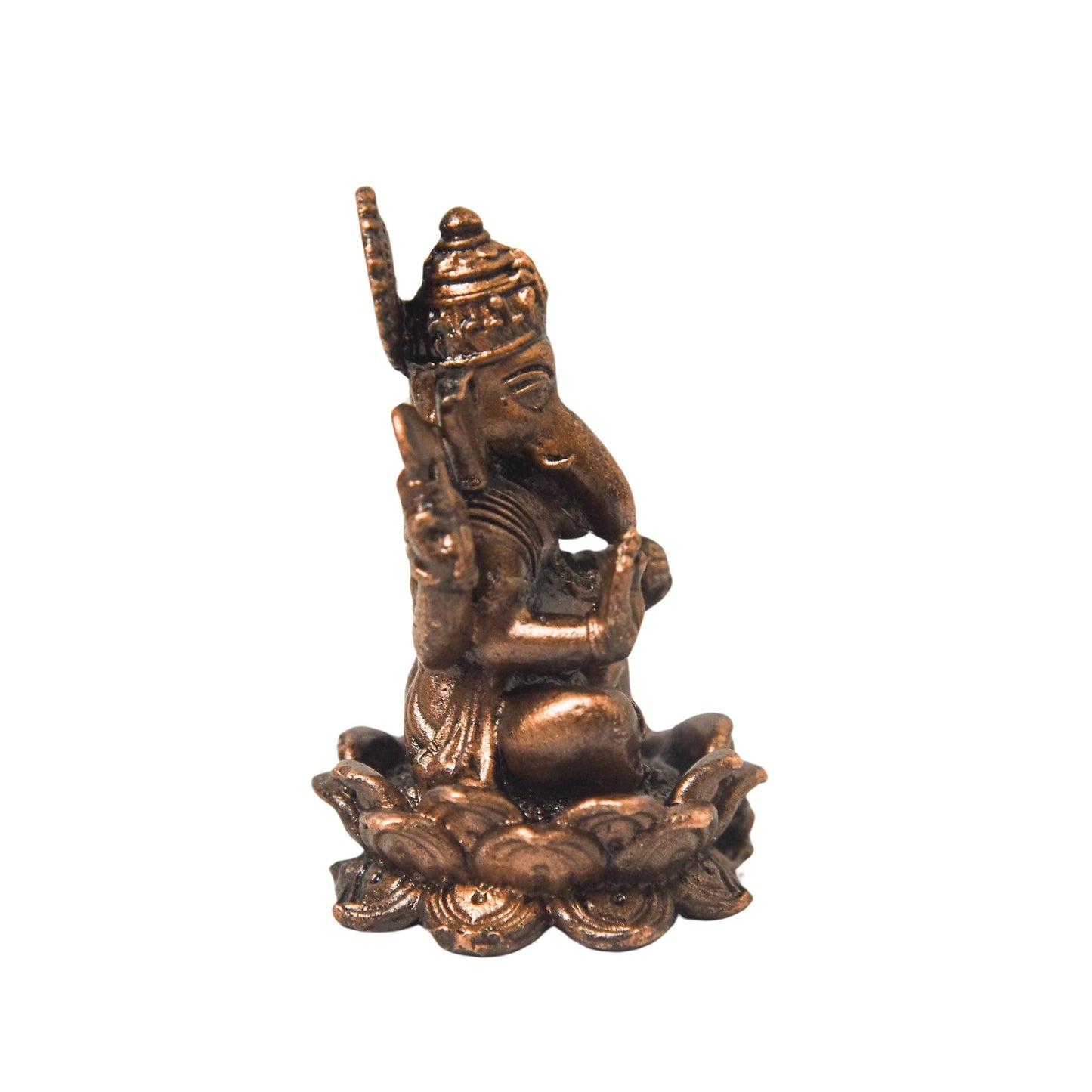 Copper Ganesha Idol, 1.6 Inches, 40g, Patina Antique Finish