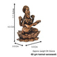 Copper Saraswati Idol with Patina Antique Finish, 1.7-Inch