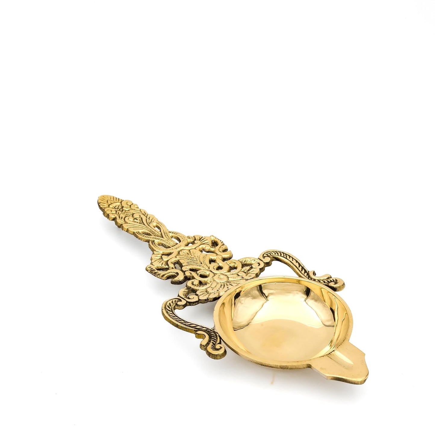 Fancy Kapoor Aarti Brass Oil Lamp | 26x11 cm, 240 gm Traditional Handcrafted Pooja Diya for Mandir & Festivals