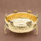 Elephant Carving Urali Bowl 10" | 1180 gm Decorative Brass Bowl & Platter