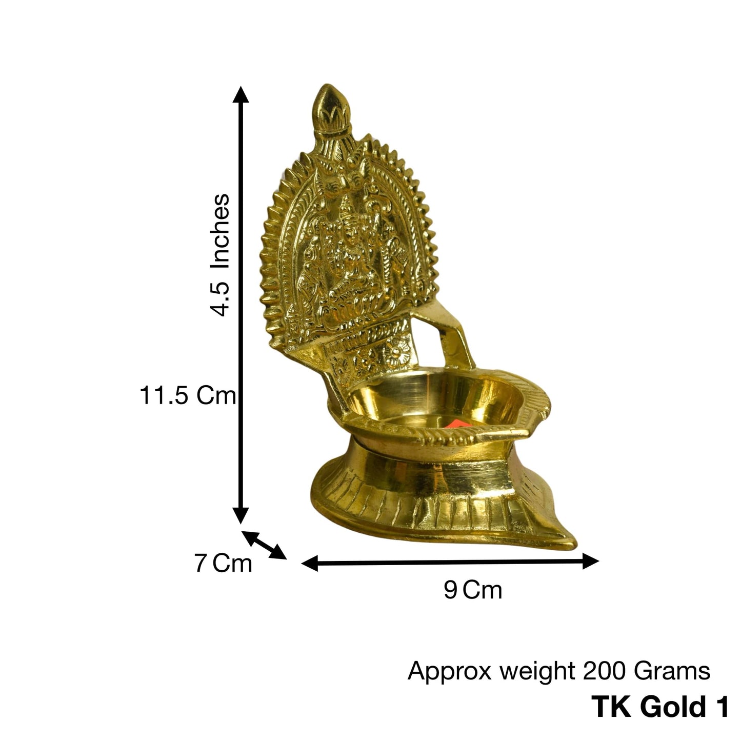 Brass Laxmi Gold Diya | 4.5 Inches | 200g