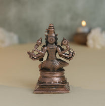 Varahi Idol | 140 gm , 7.5 inches 8 Hands Murti | Antique Finish Metal God Statue for Home Temple |