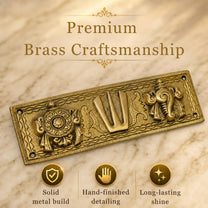 Pure Brass shanku Chakra Hanging Wallplate 7.75 X 2.5 inches, 500gm Weight