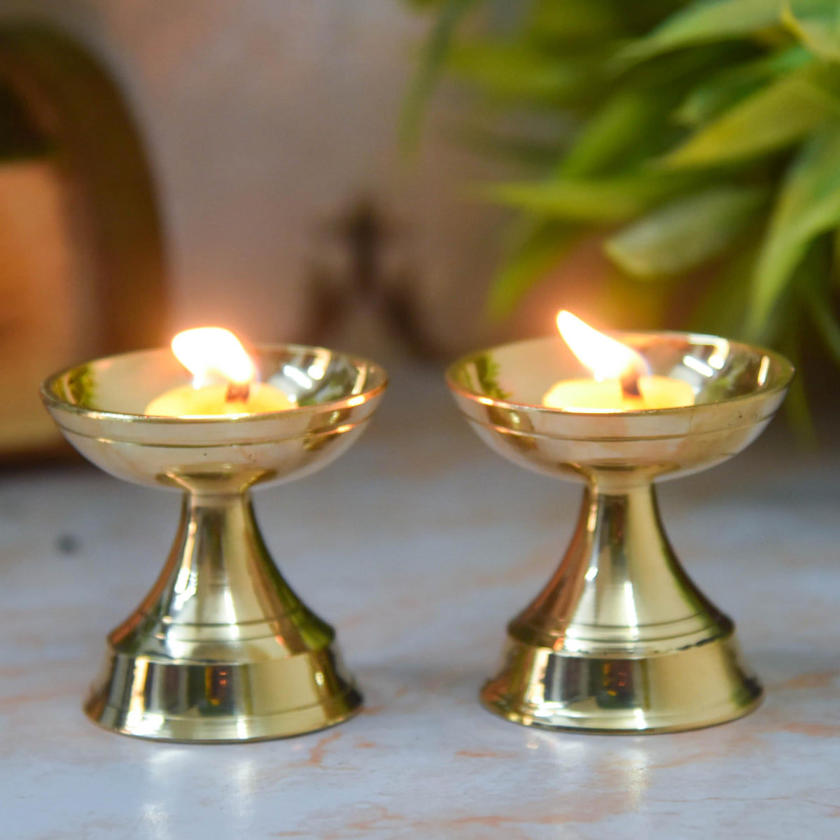 Brass Neeranjan Diya | 2 Inches | 160 gm