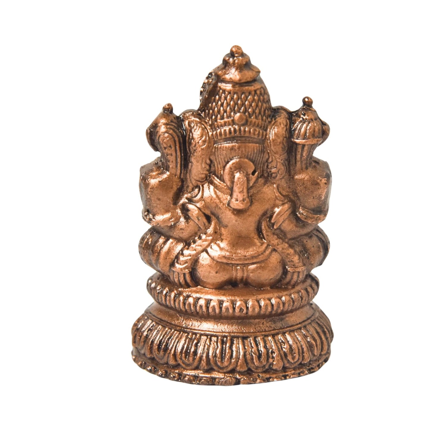 Copper Ganesha Idol, 1.5 Inch, Patina Antique Finish
